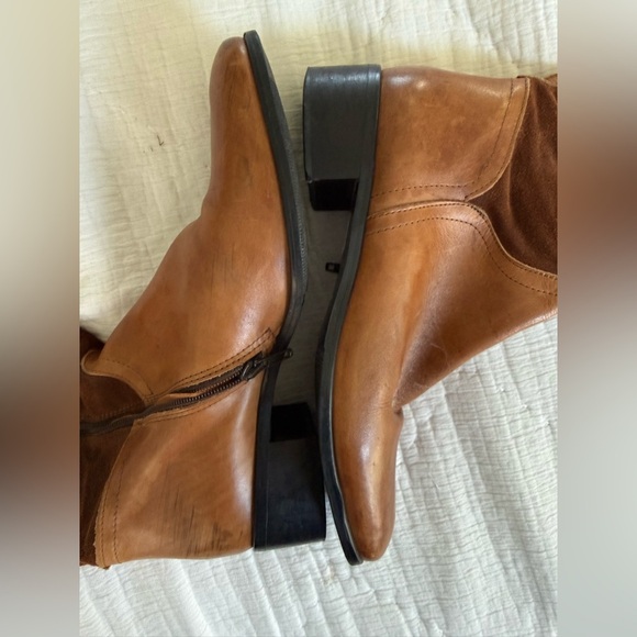 Vintage Italian Leather & Suede Riding Boots Women’s 39 Brown Equestrian Tall - Picture 11 of 14